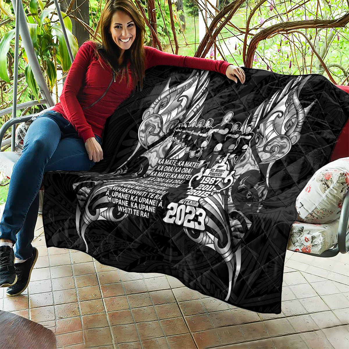 New Zealand Rugby Quilt Black Haka Dance With NZ Champions History - Vibe Hoodie Shop