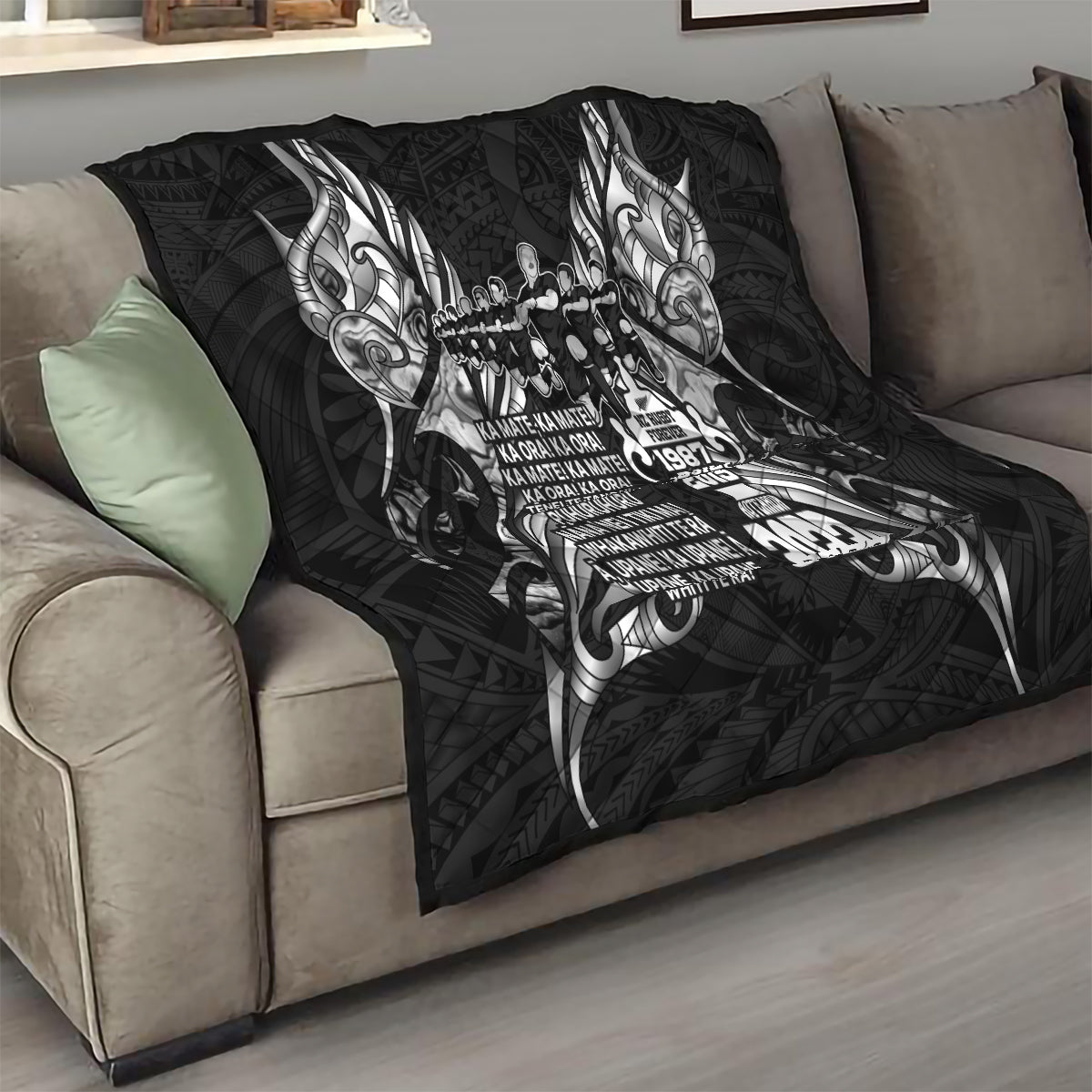 New Zealand Rugby Quilt Black Haka Dance With NZ Champions History - Vibe Hoodie Shop