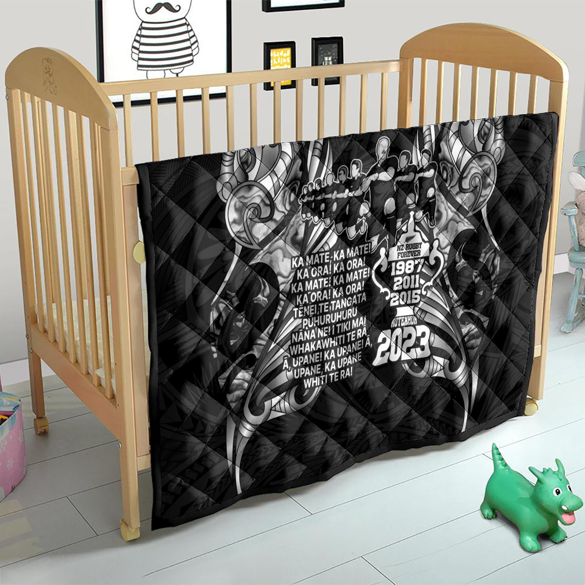 New Zealand Rugby Quilt Black Haka Dance With NZ Champions History - Vibe Hoodie Shop