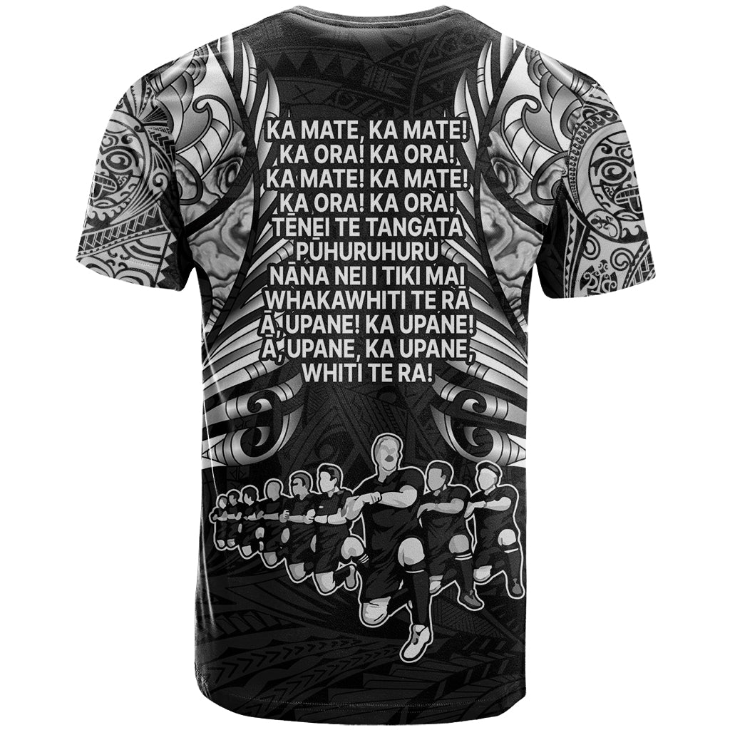 New Zealand Rugby T Shirt Black Haka Dance With NZ Champions History LT9 - Vibe Hoodie Shop