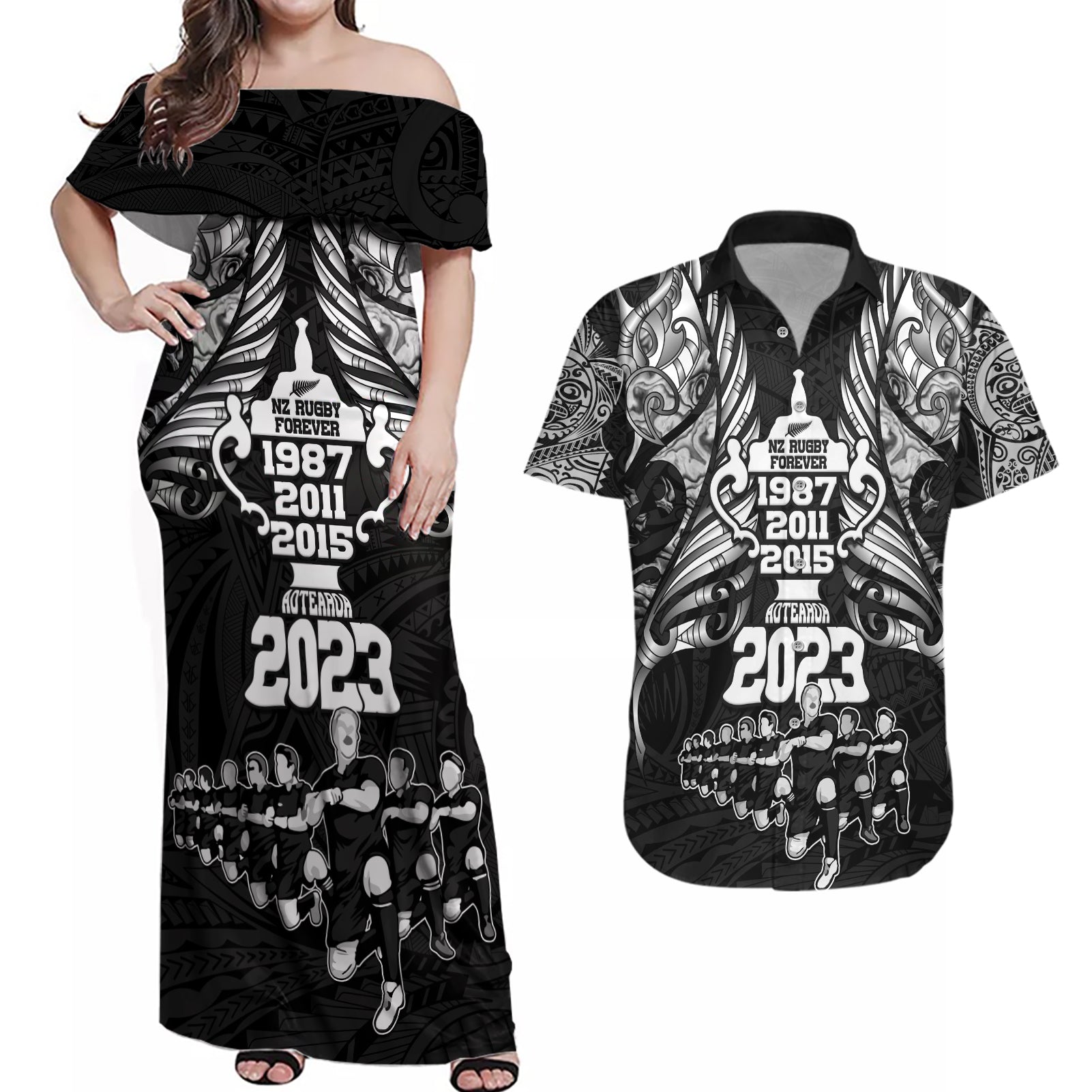 custom-new-zealand-rugby-couples-matching-off-shoulder-maxi-dress-and-hawaiian-shirt-black-haka-dance-with-nz-champions-history