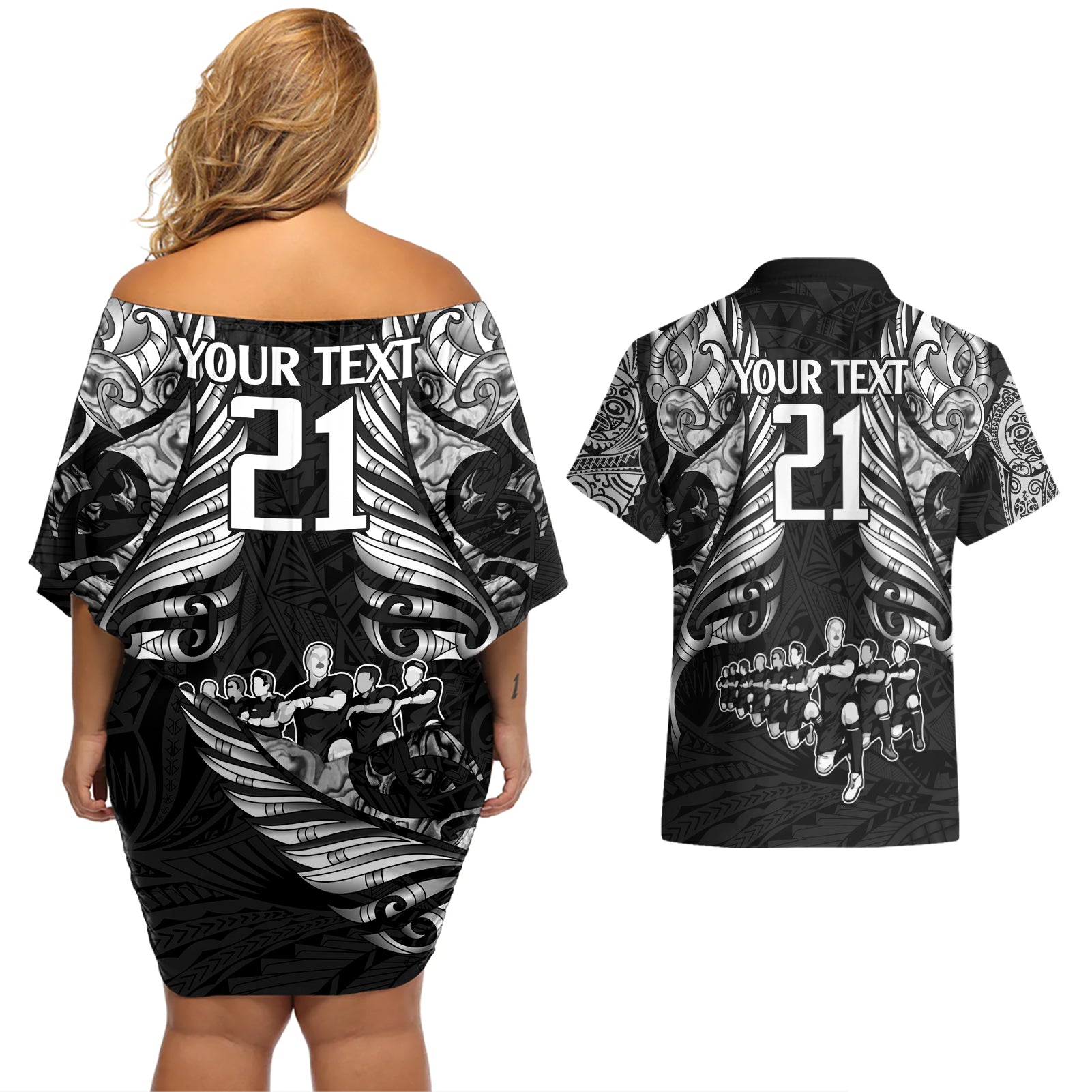 custom-new-zealand-rugby-couples-matching-off-shoulder-short-dress-and-hawaiian-shirt-black-haka-dance-with-nz-champions-history