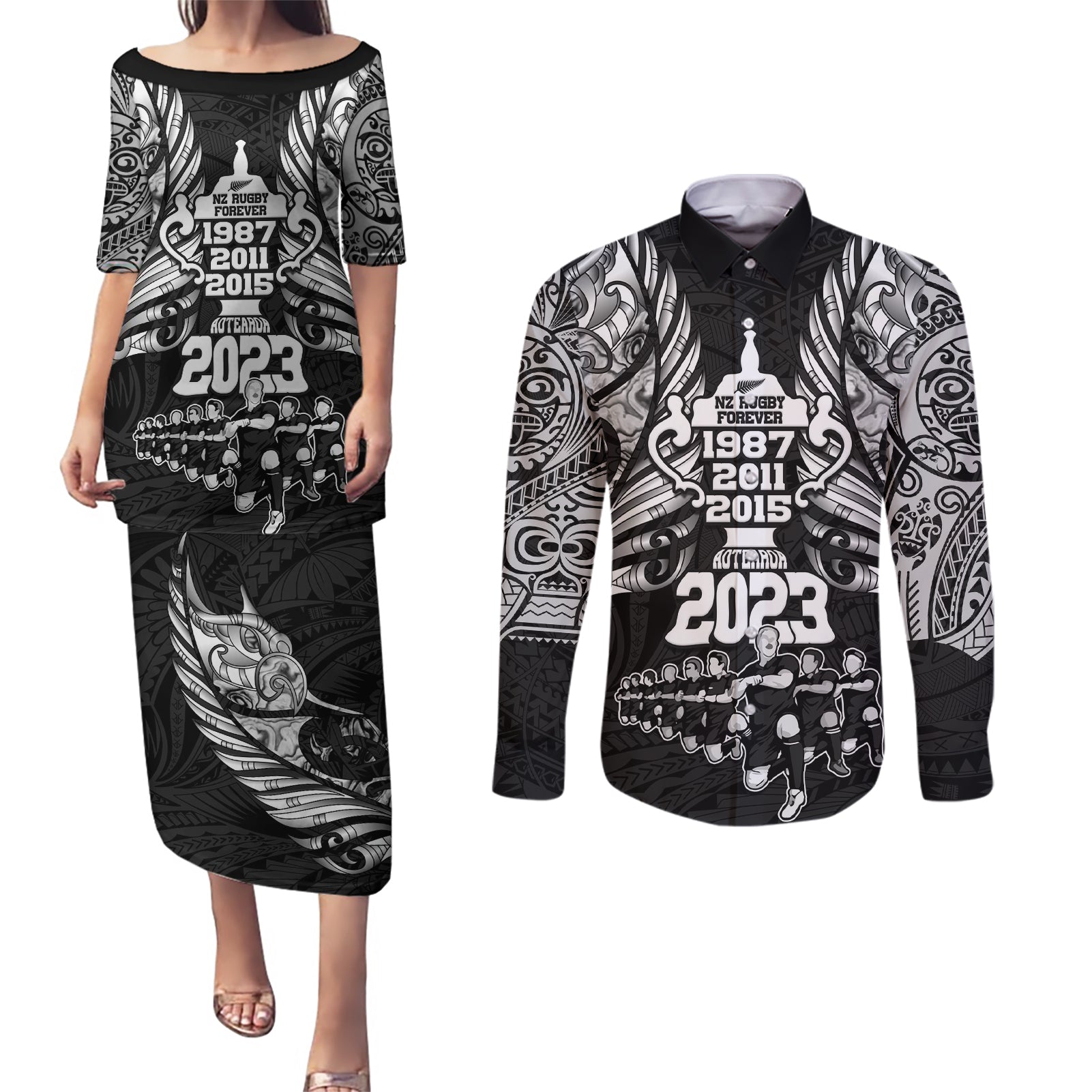 custom-new-zealand-rugby-couples-matching-puletasi-dress-and-long-sleeve-button-shirt-black-haka-dance-with-nz-champions-history