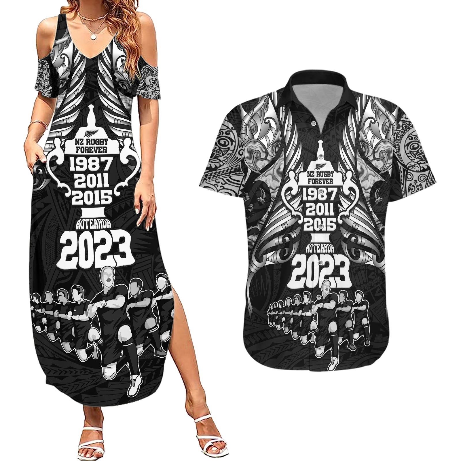 custom-new-zealand-rugby-couples-matching-summer-maxi-dress-and-hawaiian-shirt-black-haka-dance-with-nz-champions-history