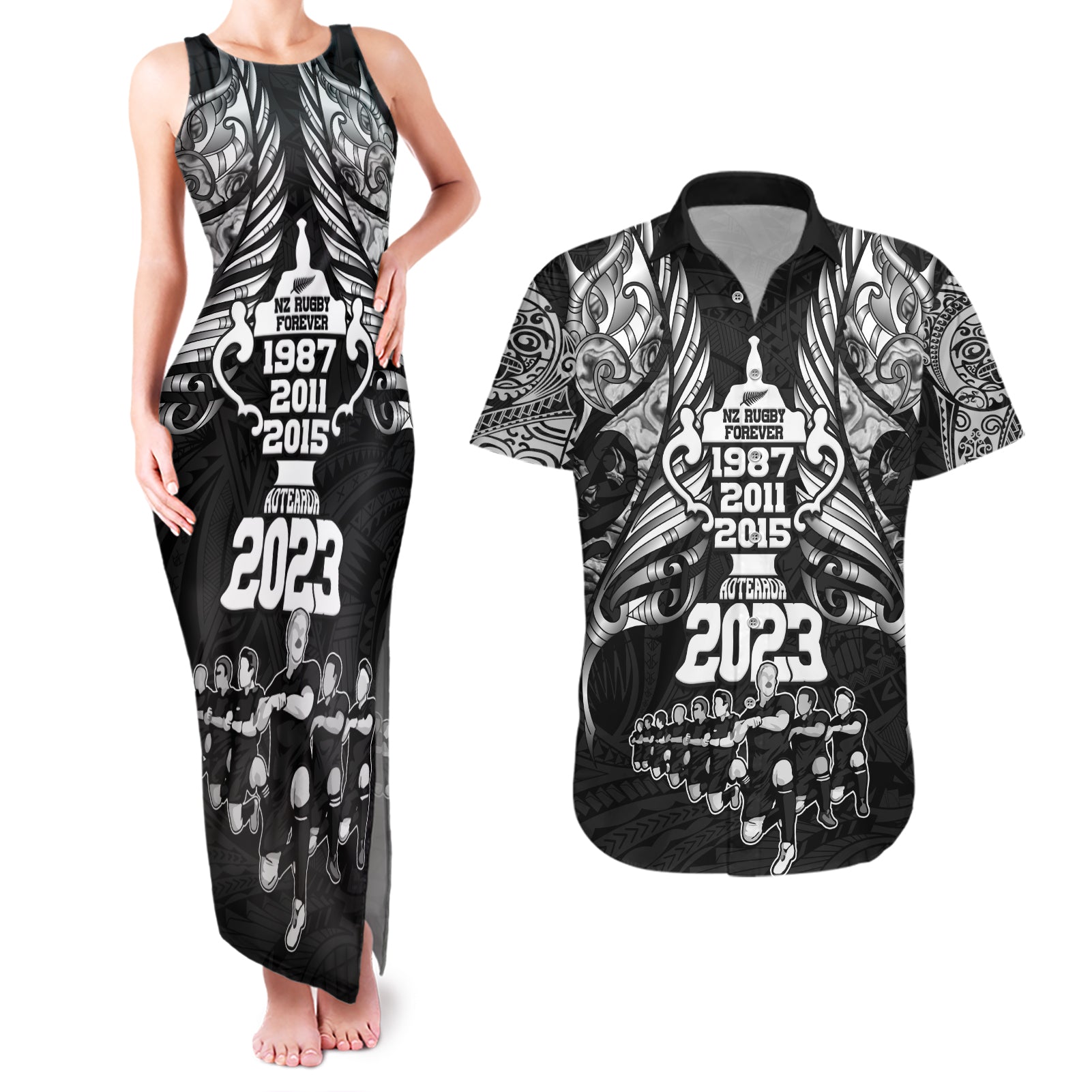 custom-new-zealand-rugby-couples-matching-tank-maxi-dress-and-hawaiian-shirt-black-haka-dance-with-nz-champions-history