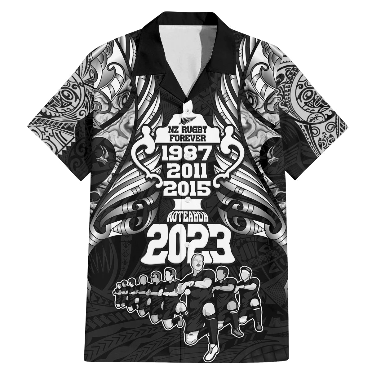 custom-new-zealand-rugby-family-matching-mermaid-dress-and-hawaiian-shirt-black-haka-dance-with-nz-champions-history