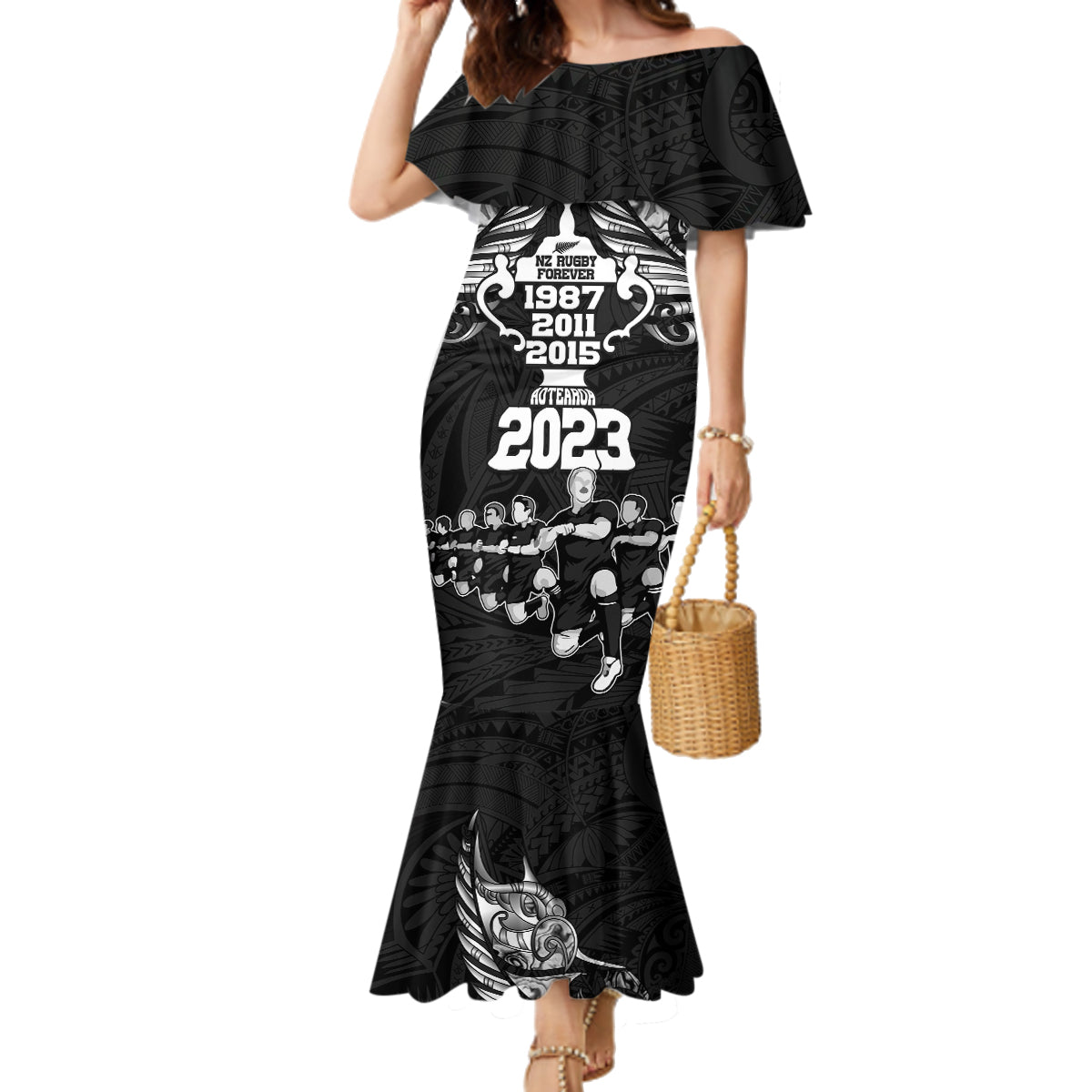 custom-new-zealand-rugby-family-matching-mermaid-dress-and-hawaiian-shirt-black-haka-dance-with-nz-champions-history