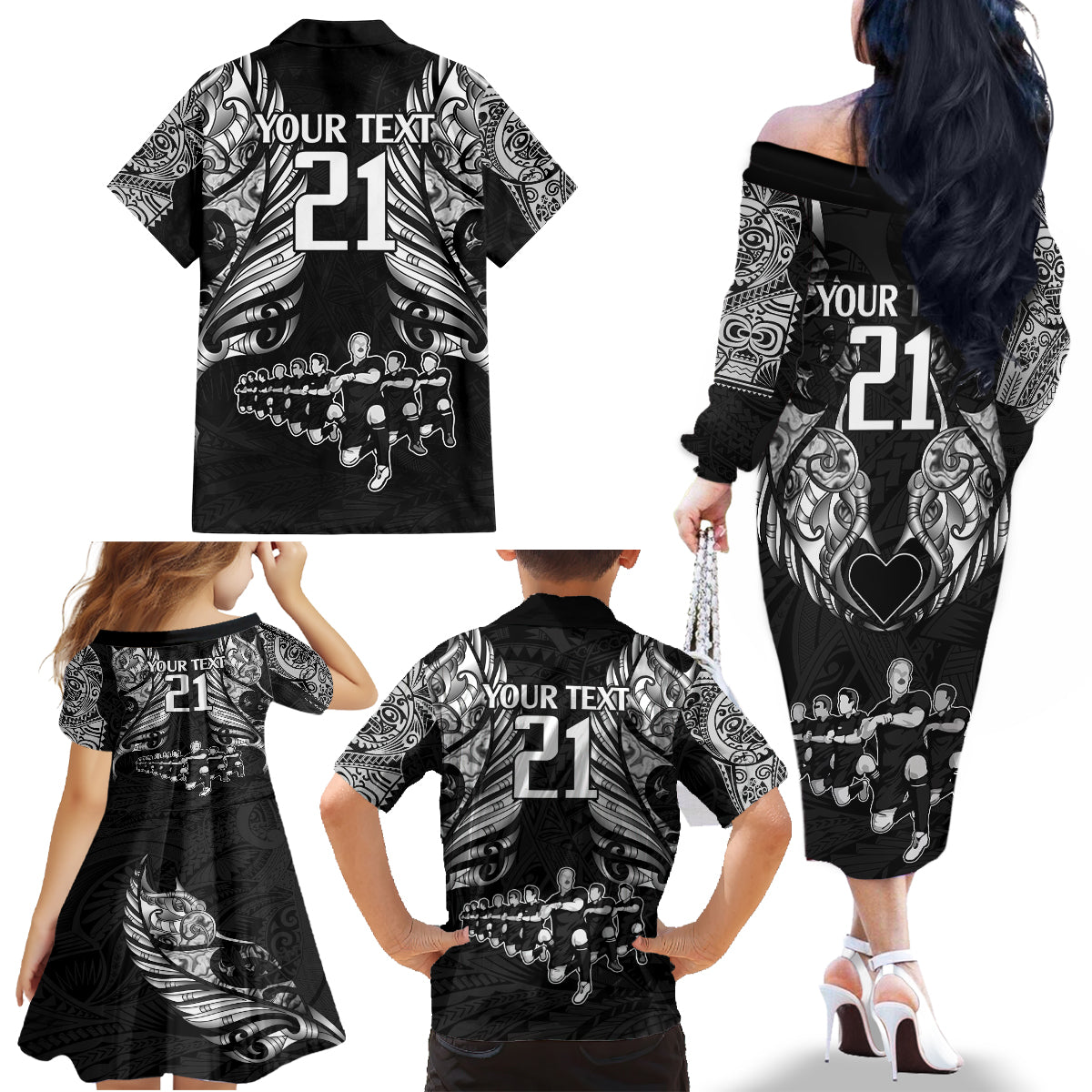 custom-new-zealand-rugby-family-matching-off-shoulder-long-sleeve-dress-and-hawaiian-shirt-black-haka-dance-with-nz-champions-history