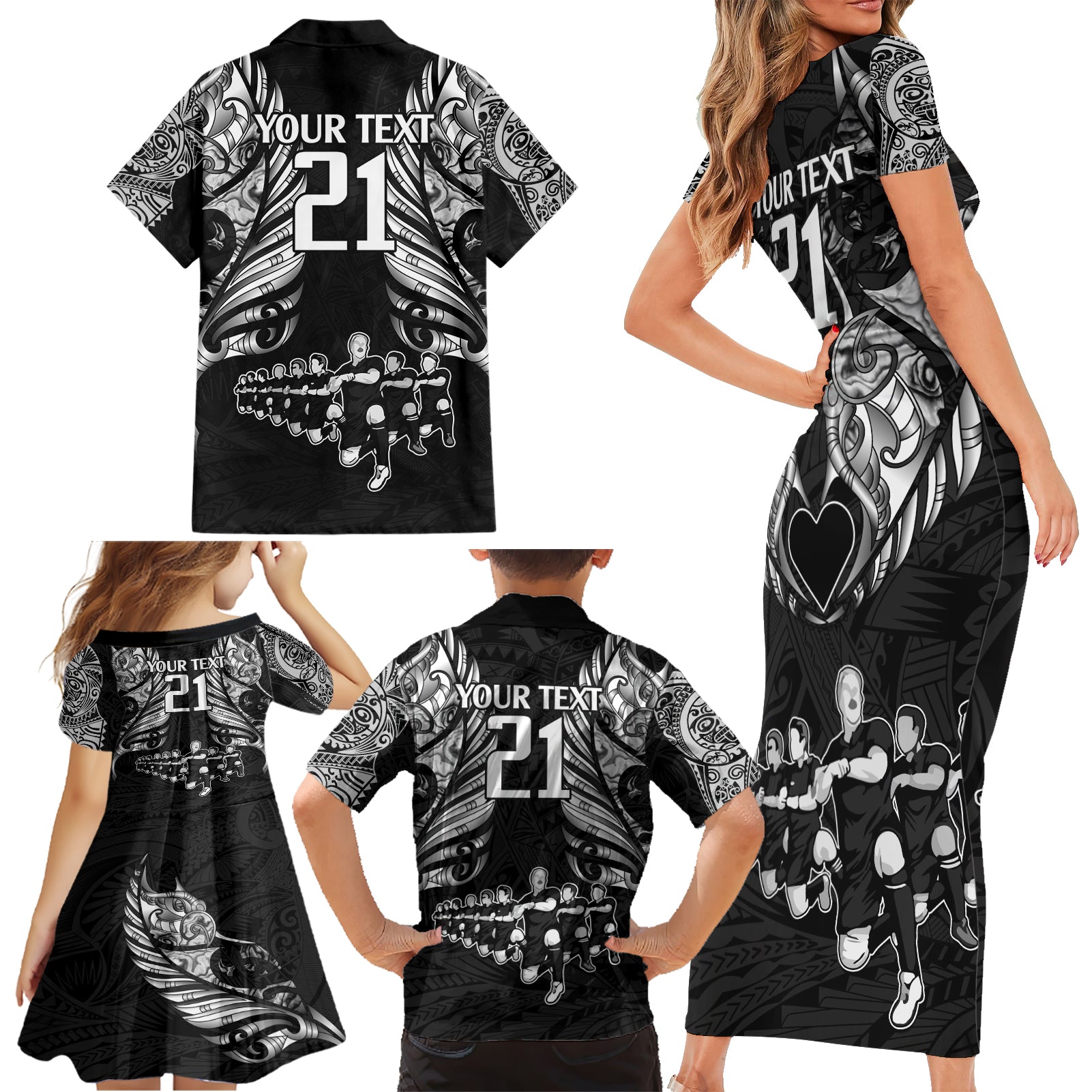 custom-new-zealand-rugby-family-matching-short-sleeve-bodycon-dress-and-hawaiian-shirt-black-haka-dance-with-nz-champions-history