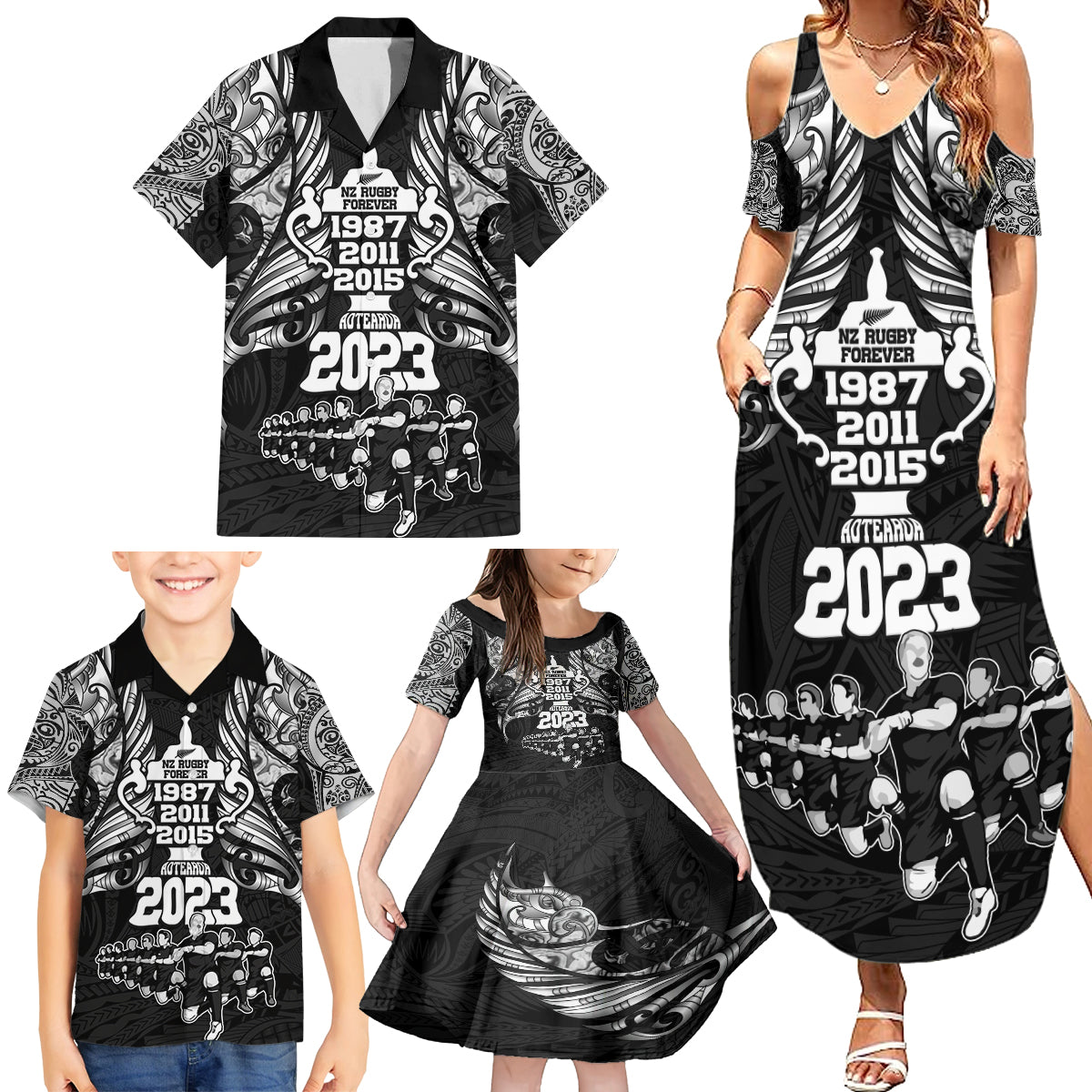 custom-new-zealand-rugby-family-matching-summer-maxi-dress-and-hawaiian-shirt-black-haka-dance-with-nz-champions-history