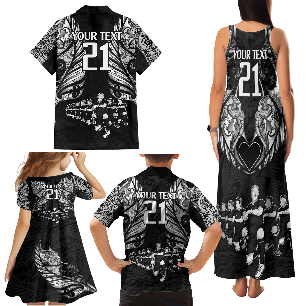 custom-new-zealand-rugby-family-matching-tank-maxi-dress-and-hawaiian-shirt-black-haka-dance-with-nz-champions-history