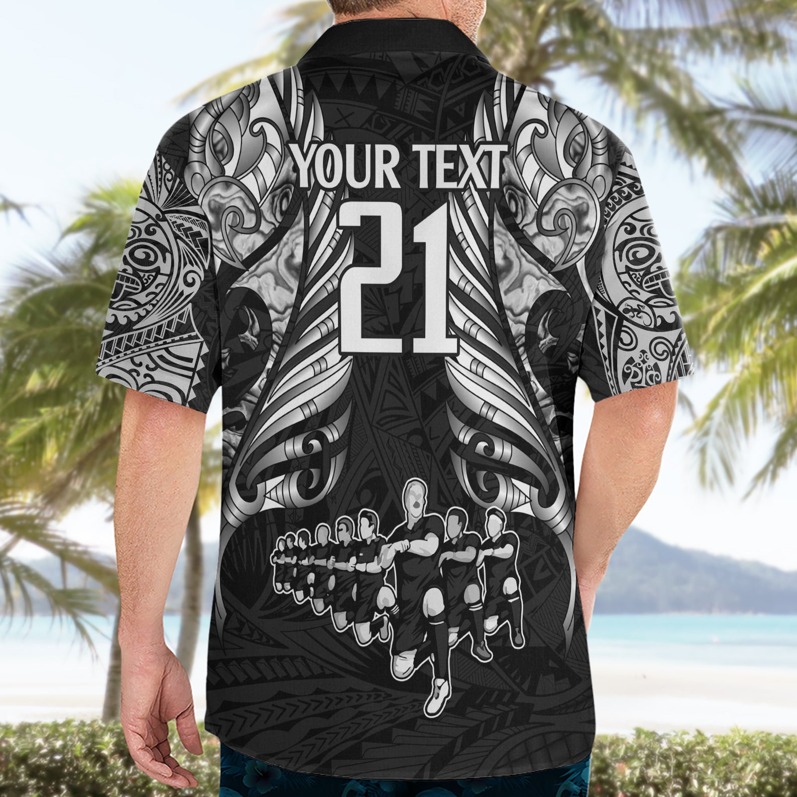 Custom New Zealand Rugby Hawaiian Shirt Black Haka Dance With NZ Champions History - Vibe Hoodie Shop