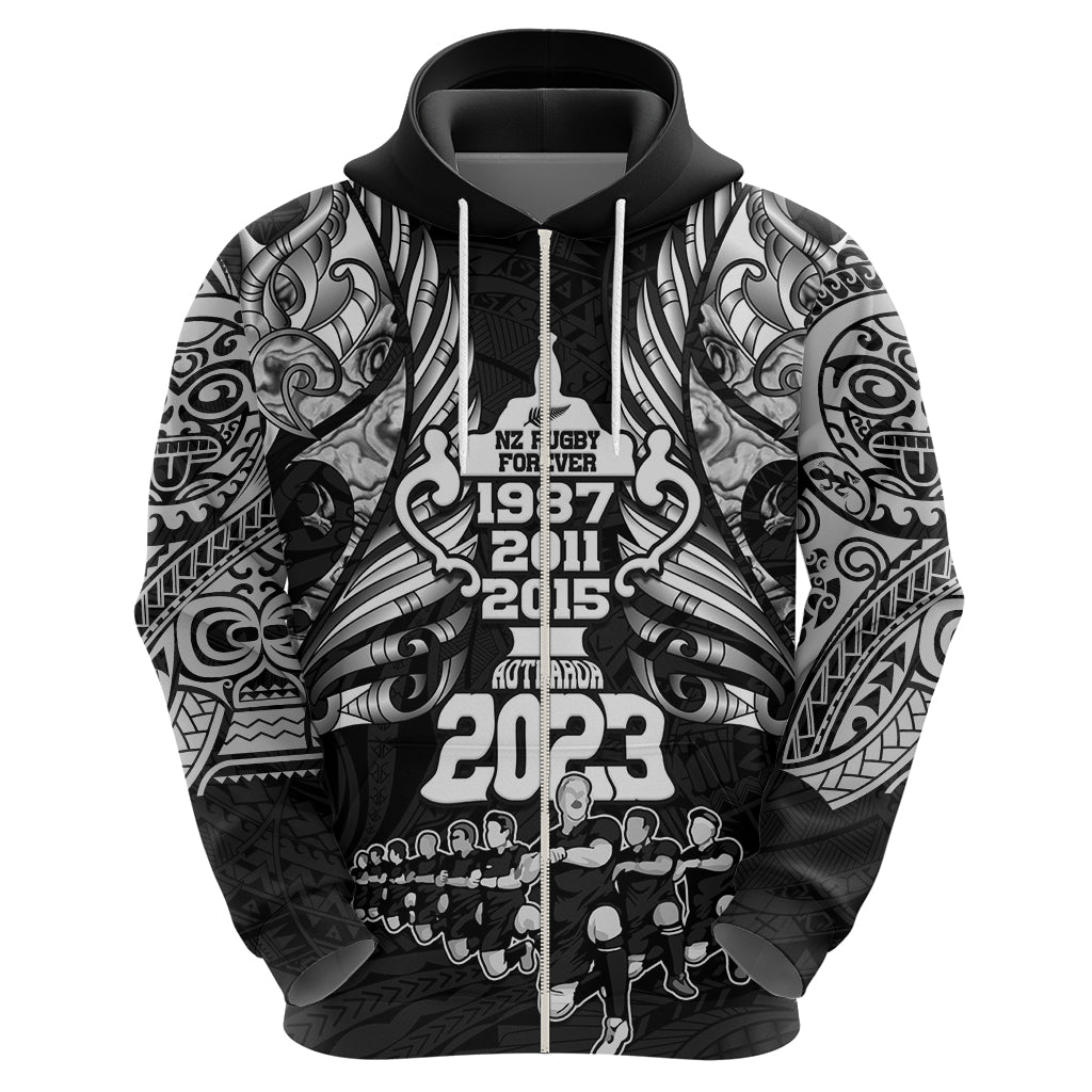 Custom New Zealand Rugby Hoodie Black Haka Dance With NZ Champions History LT9 - Vibe Hoodie Shop