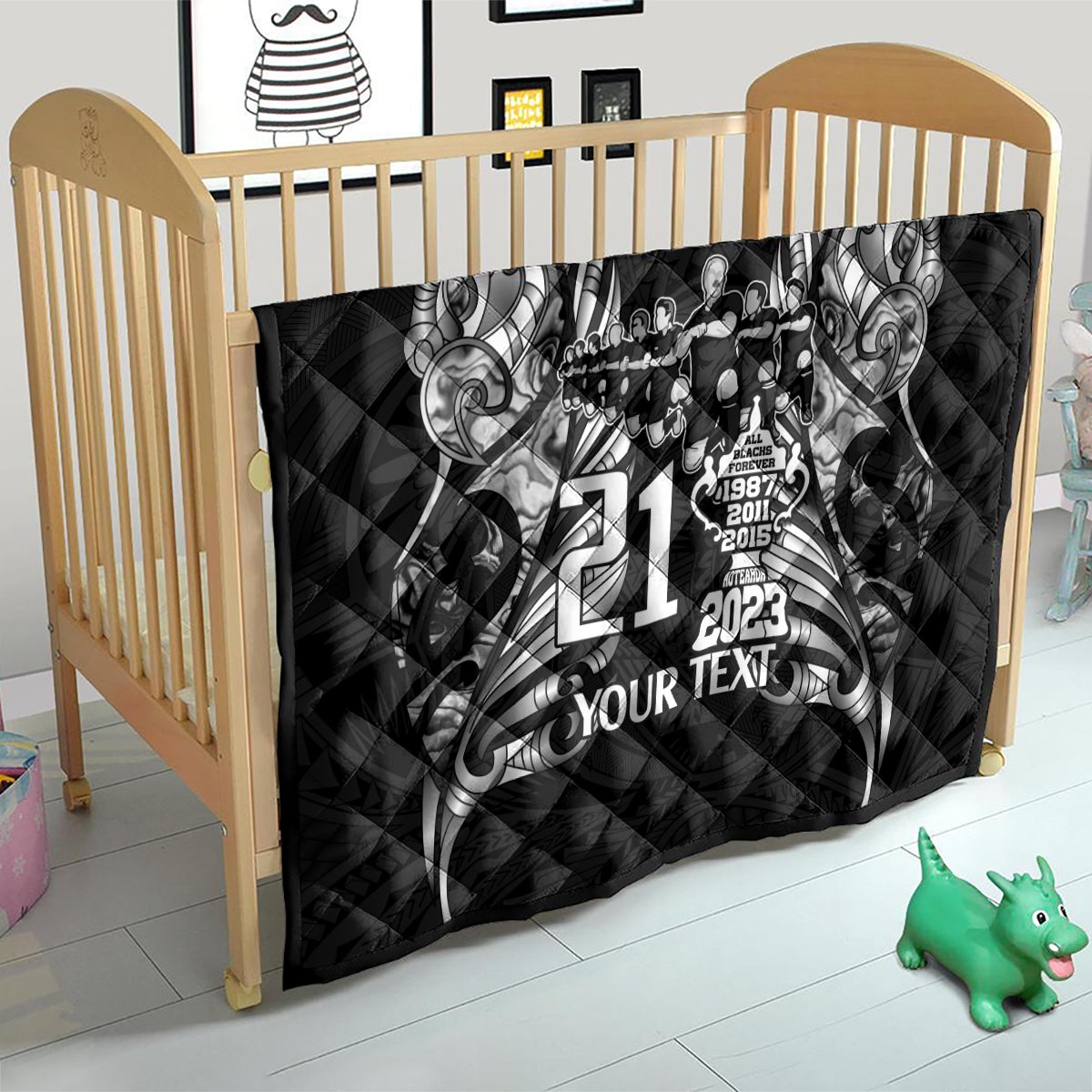 Custom New Zealand Rugby Quilt Black Haka Dance With NZ Champions History - Vibe Hoodie Shop