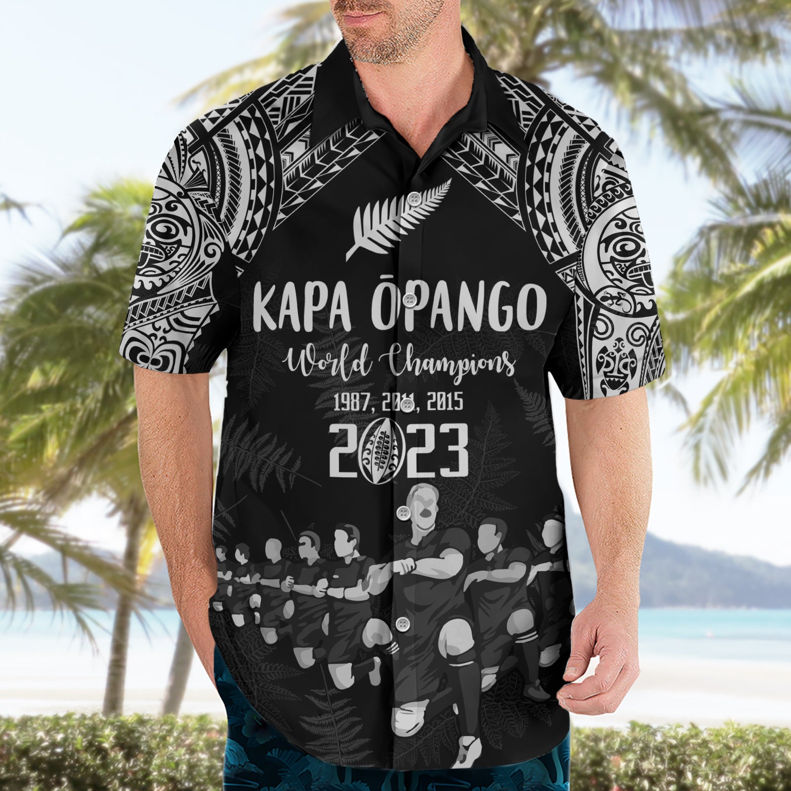 NZ Rugby Hawaiian Shirt Kapa Opango Maori Haka With Years of The All Black Champions - Vibe Hoodie Shop