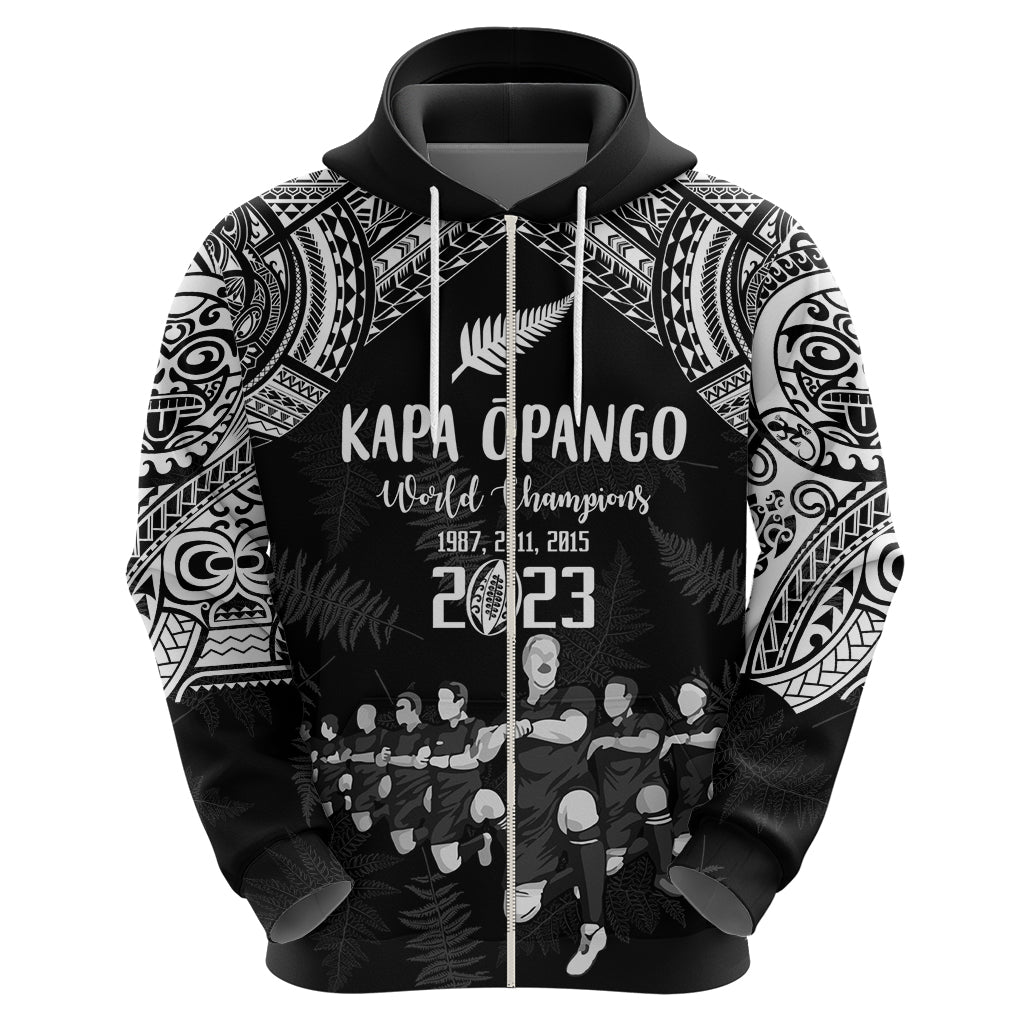 NZ Rugby Hoodie Kapa Opango Maori Haka With Years of The All Black Champions LT9 - Vibe Hoodie Shop