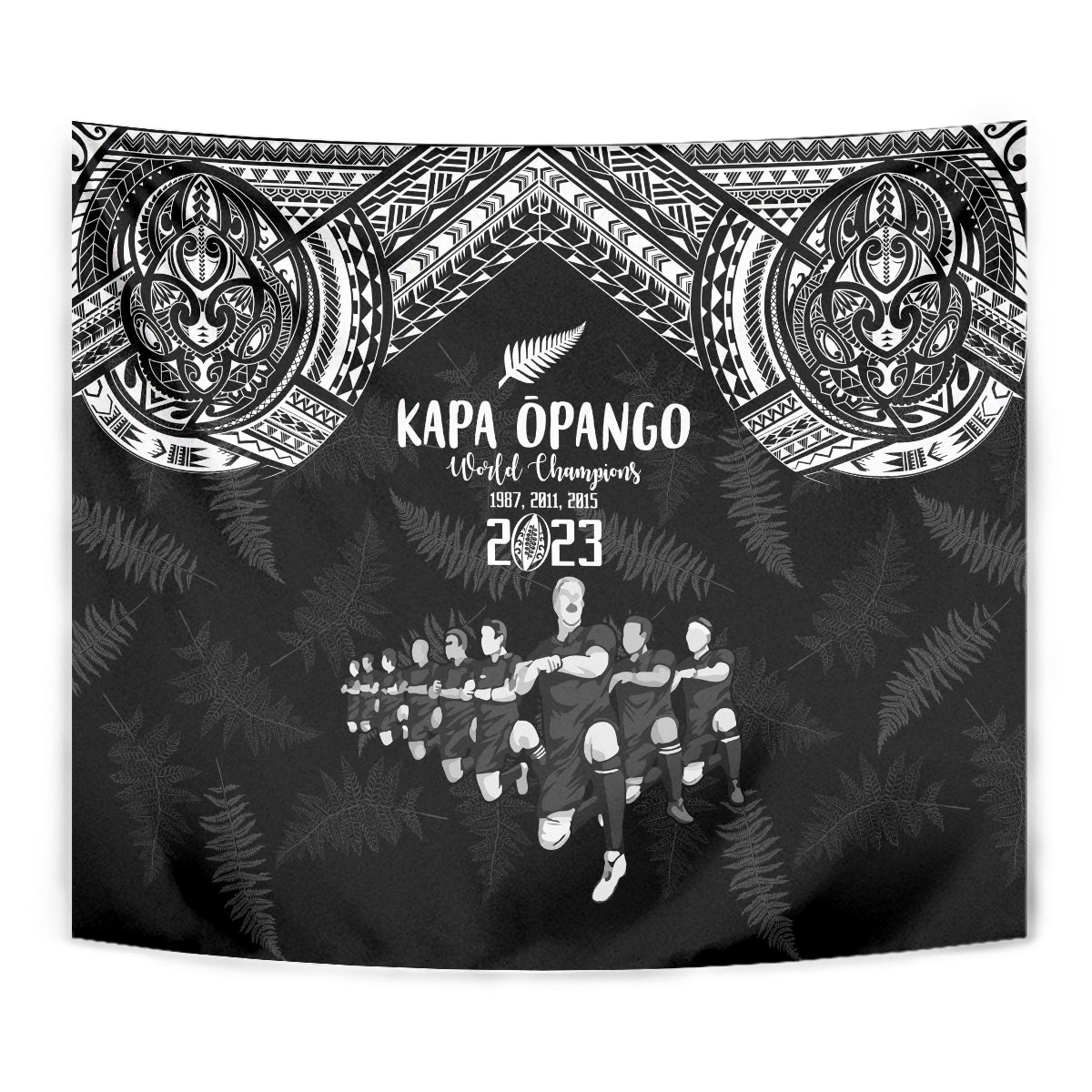 NZ Rugby Tapestry Kapa Opango Maori Haka With Years of The All Black Champions - Vibe Hoodie Shop