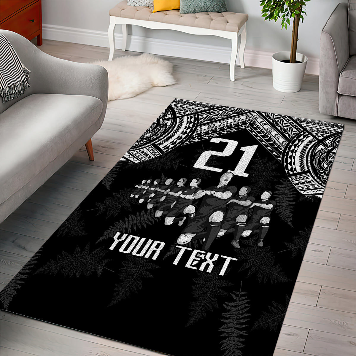 Custom NZ Rugby Area Rug Kapa Opango Maori Haka With Years of The All Black Champions - Vibe Hoodie Shop