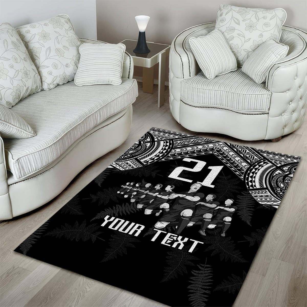 Custom NZ Rugby Area Rug Kapa Opango Maori Haka With Years of The All Black Champions - Vibe Hoodie Shop