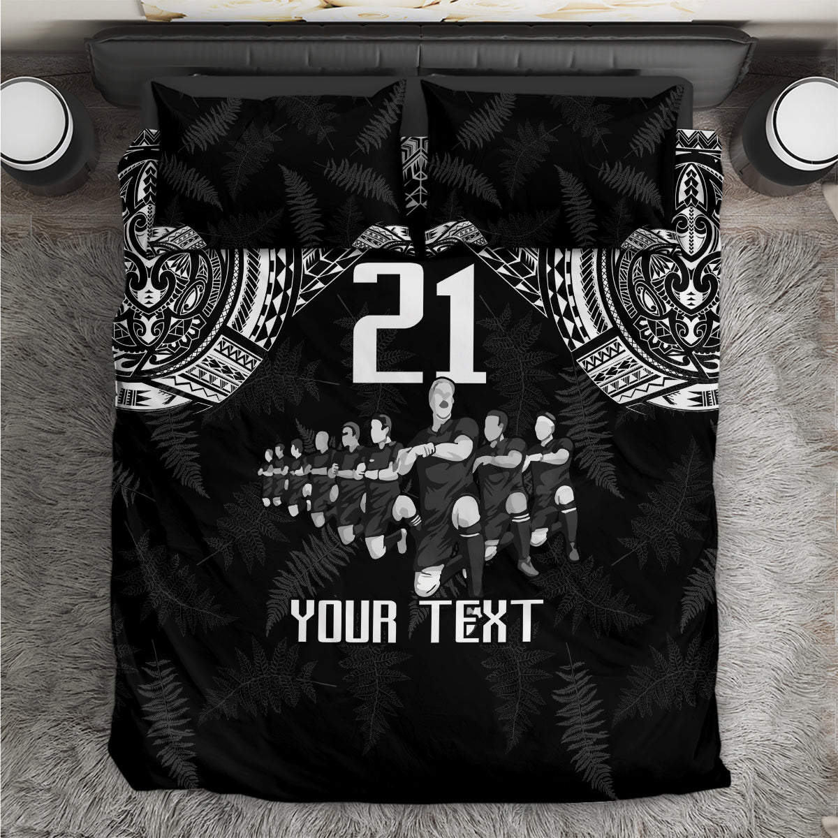 Custom NZ Rugby Bedding Set Kapa Opango Maori Haka With Years of The All Black Champions - Vibe Hoodie Shop
