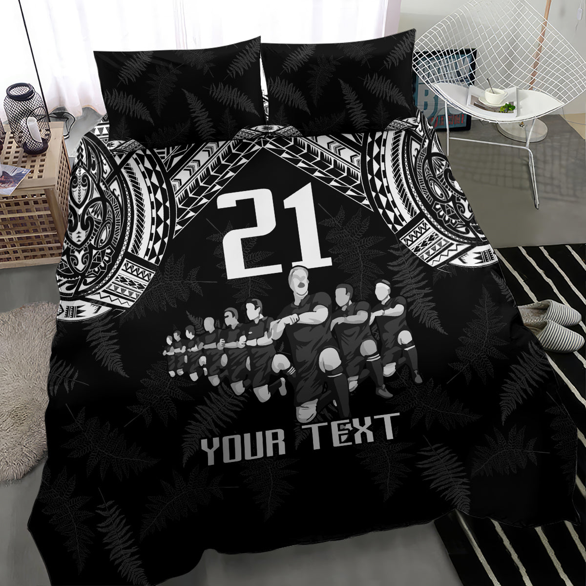 Custom NZ Rugby Bedding Set Kapa Opango Maori Haka With Years of The All Black Champions - Vibe Hoodie Shop