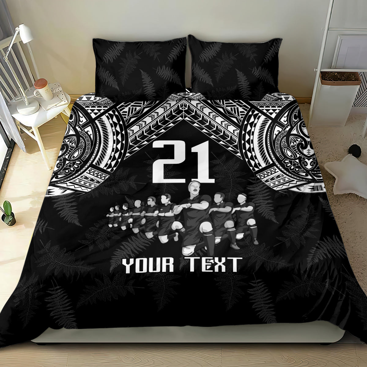 Custom NZ Rugby Bedding Set Kapa Opango Maori Haka With Years of The All Black Champions - Vibe Hoodie Shop
