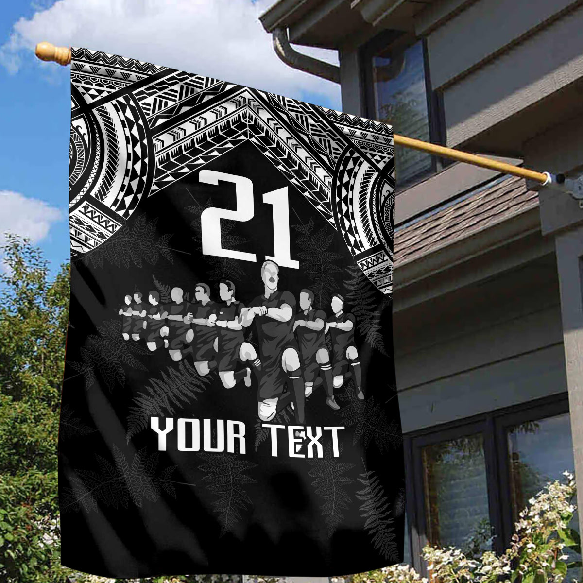 Custom NZ Rugby Garden Flag Kapa Opango Maori Haka With Years of The All Black Champions - Vibe Hoodie Shop