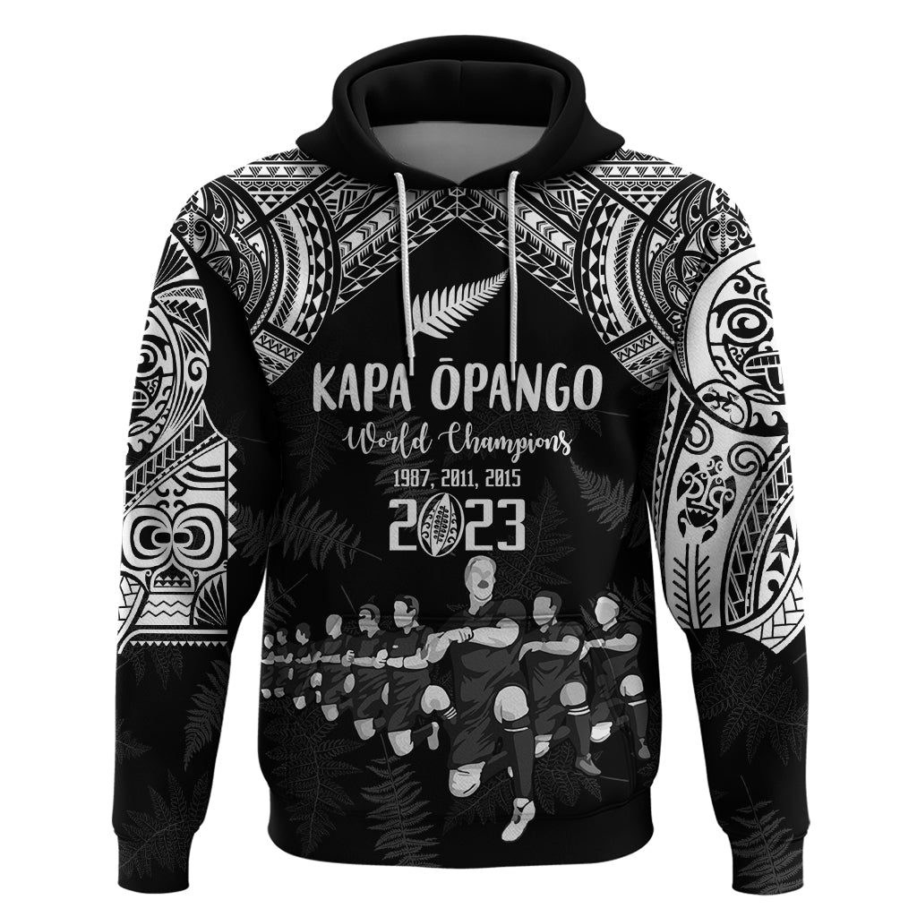 Custom NZ Rugby Hoodie Kapa Opango Maori Haka With Years of The All Black Champions LT9 - Vibe Hoodie Shop