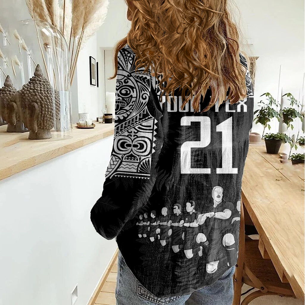 Custom NZ Rugby Women Casual Shirt Kapa Opango Maori Haka With Years of The All Black Champions - Vibe Hoodie Shop