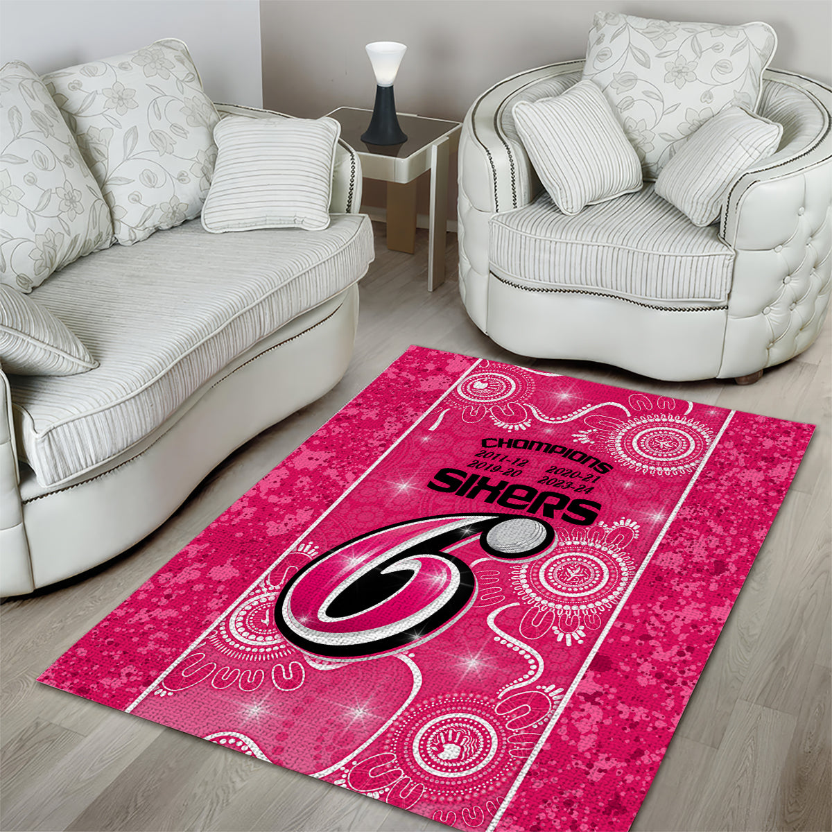 Custom Sydney Sixers Cricket Area Rug The Fourth Time Champions Aboriginal - Vibe Hoodie Shop