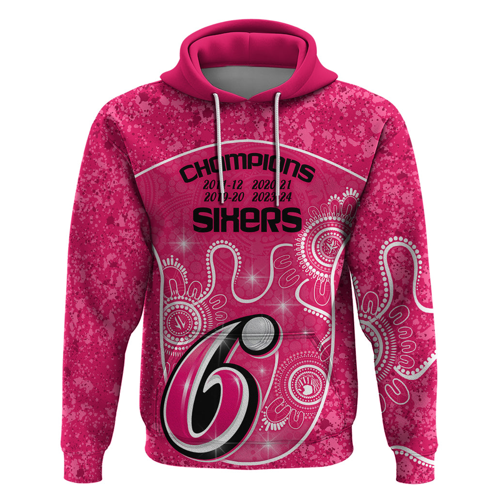 Custom Sydney Sixers Cricket Hoodie The Fourth Time Champions Aboriginal LT9 - Vibe Hoodie Shop