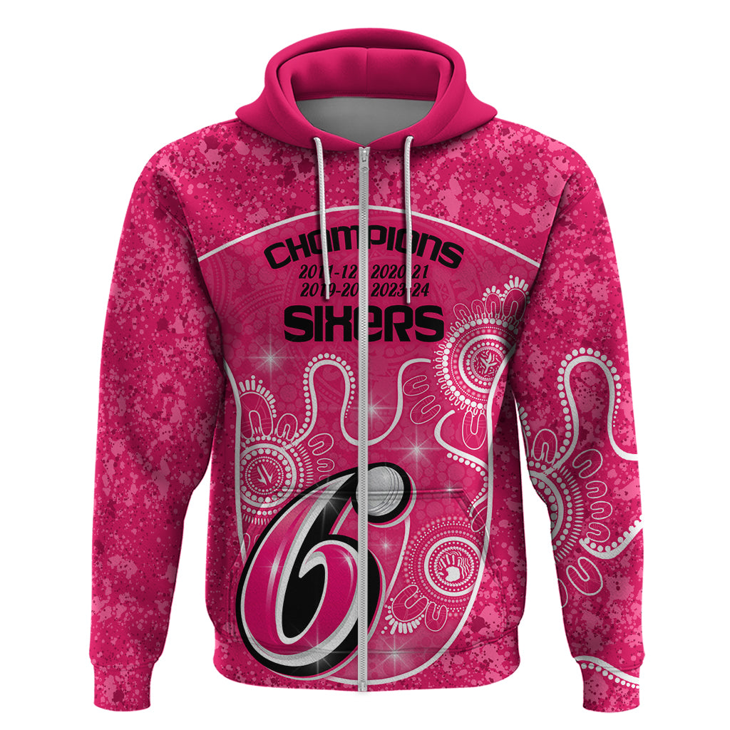Custom Sydney Sixers Cricket Hoodie The Fourth Time Champions Aboriginal LT9 - Vibe Hoodie Shop
