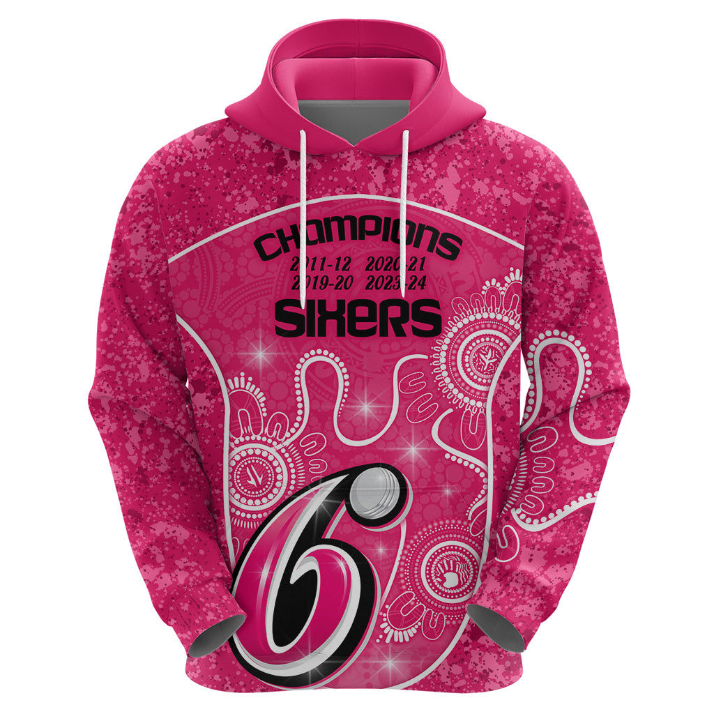 Custom Sydney Sixers Cricket Hoodie The Fourth Time Champions Aboriginal LT9 - Vibe Hoodie Shop