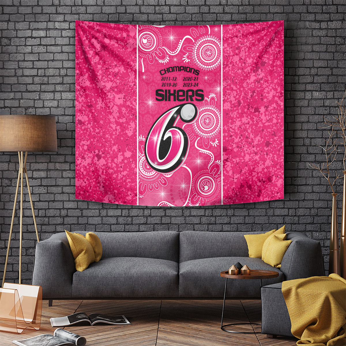 Custom Sydney Sixers Cricket Tapestry The Fourth Time Champions Aboriginal - Vibe Hoodie Shop