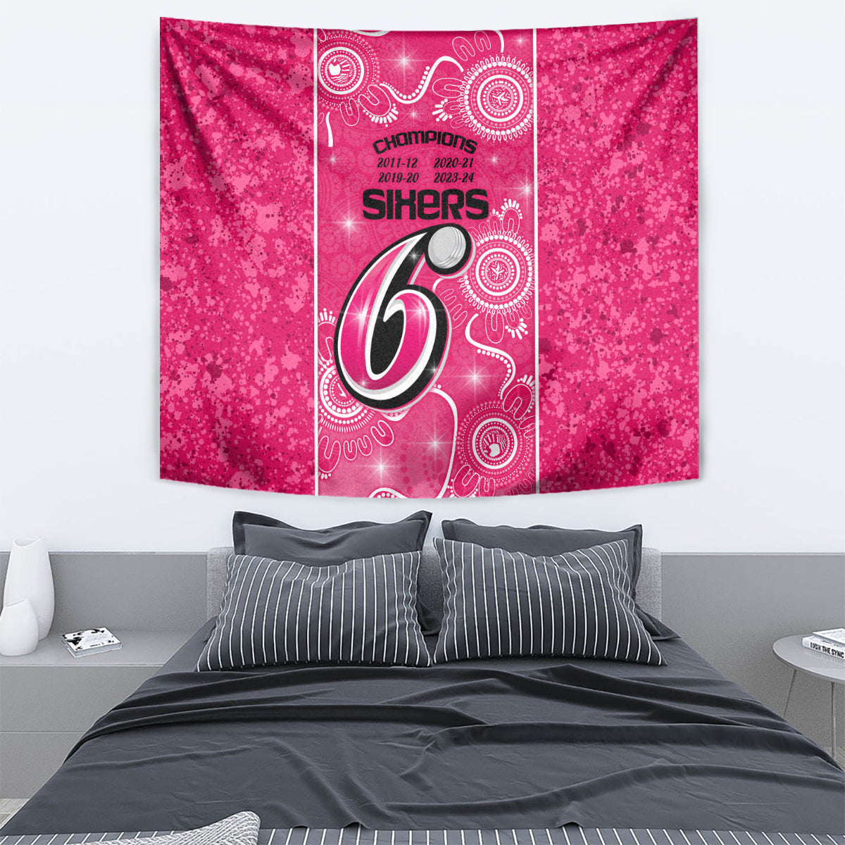 Custom Sydney Sixers Cricket Tapestry The Fourth Time Champions Aboriginal - Vibe Hoodie Shop