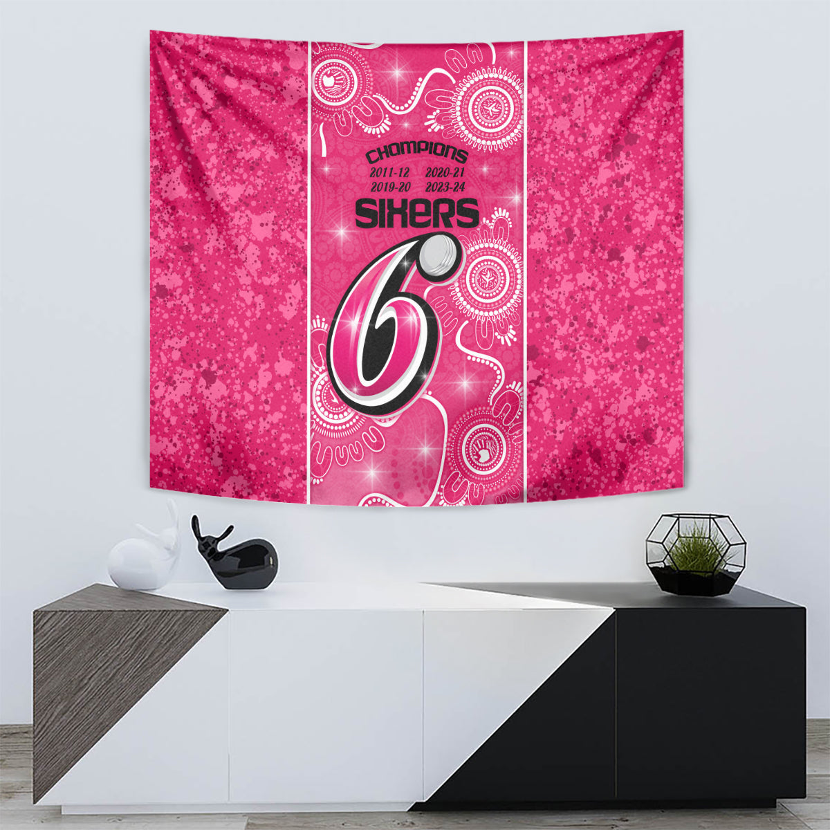 Custom Sydney Sixers Cricket Tapestry The Fourth Time Champions Aboriginal - Vibe Hoodie Shop