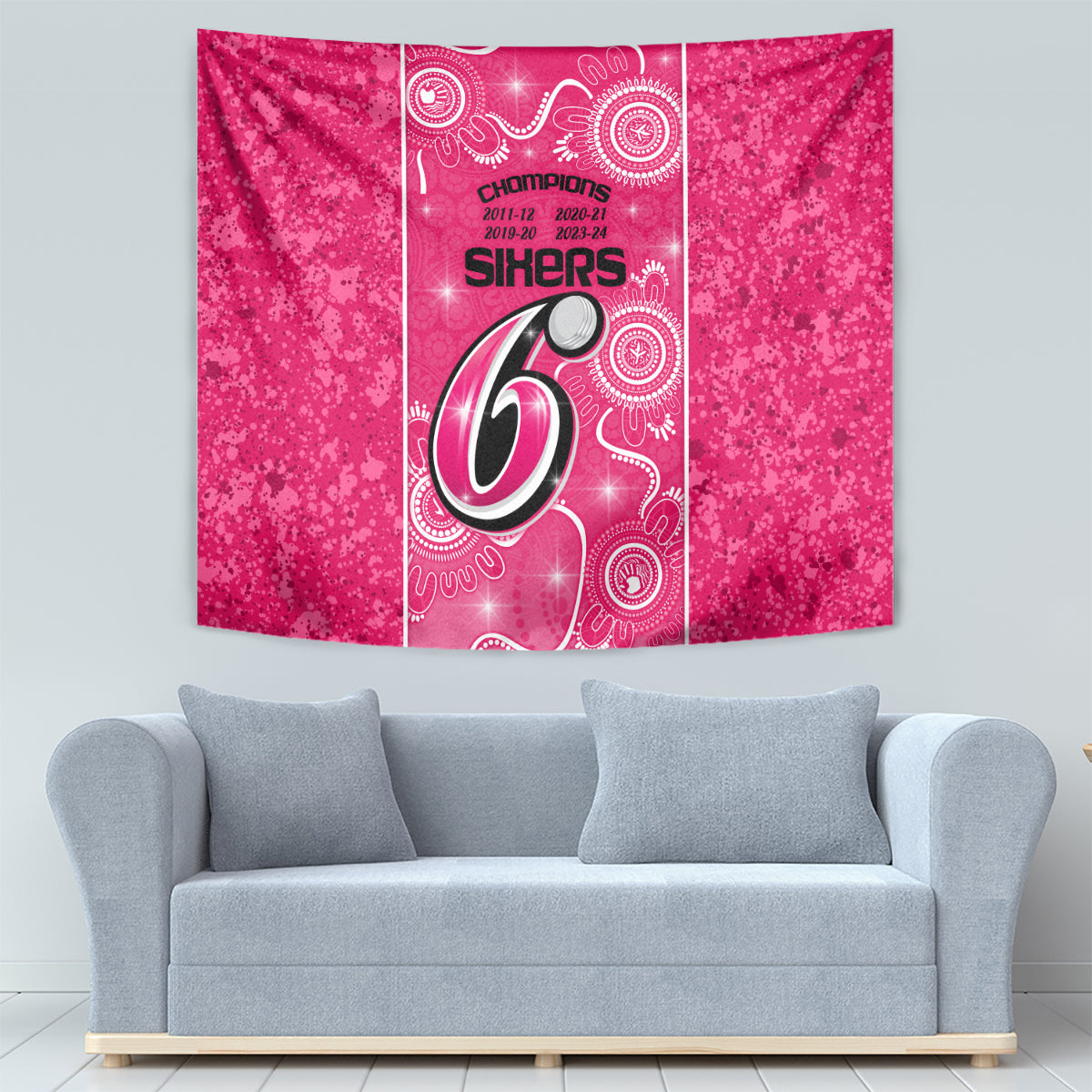 Custom Sydney Sixers Cricket Tapestry The Fourth Time Champions Aboriginal - Vibe Hoodie Shop