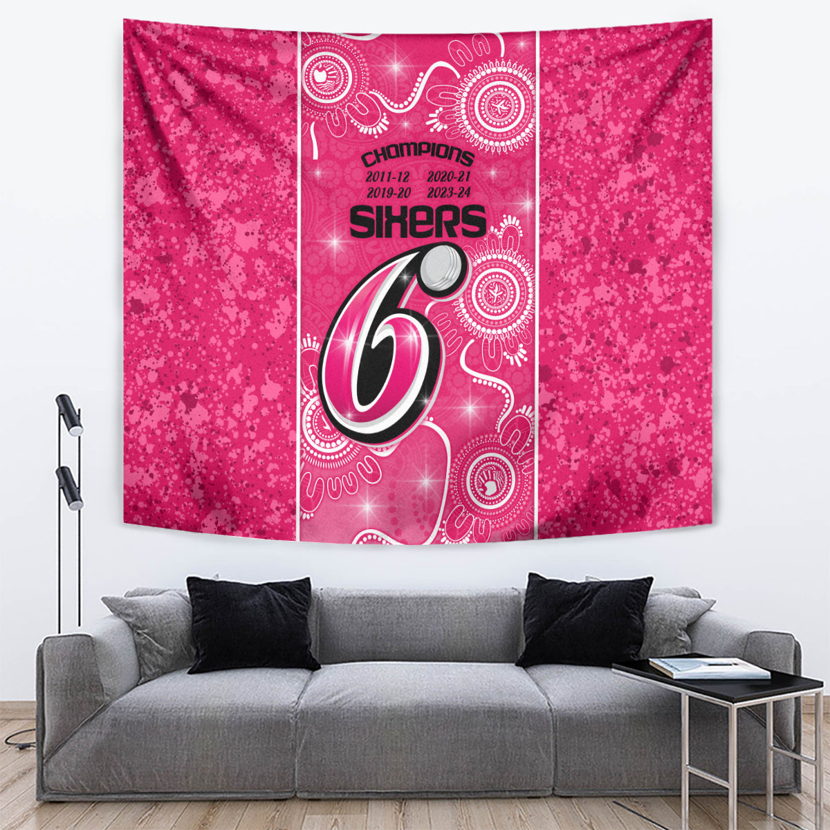 Custom Sydney Sixers Cricket Tapestry The Fourth Time Champions Aboriginal - Vibe Hoodie Shop