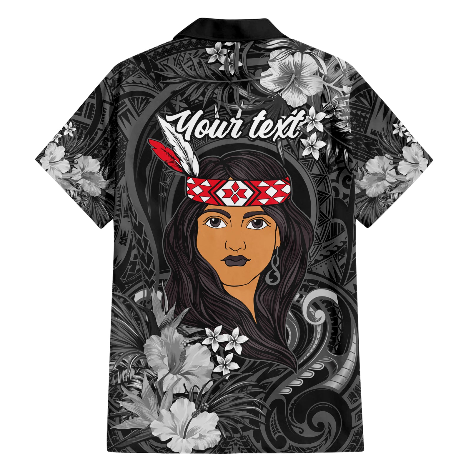 New Zealand Custom Women's Day Hawaiian Shirt Maori Girl Feathers of Hope - Black - Vibe Hoodie Shop