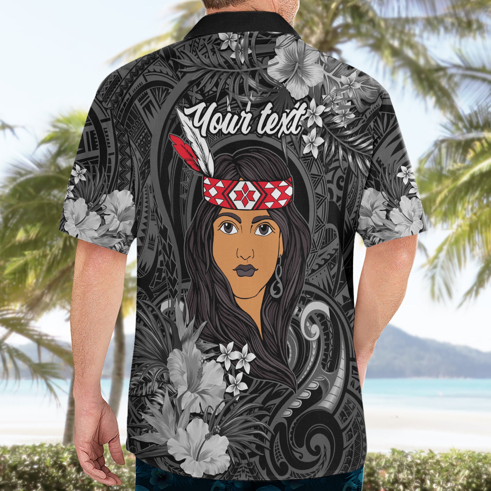 New Zealand Custom Women's Day Hawaiian Shirt Maori Girl Feathers of Hope - Black - Vibe Hoodie Shop