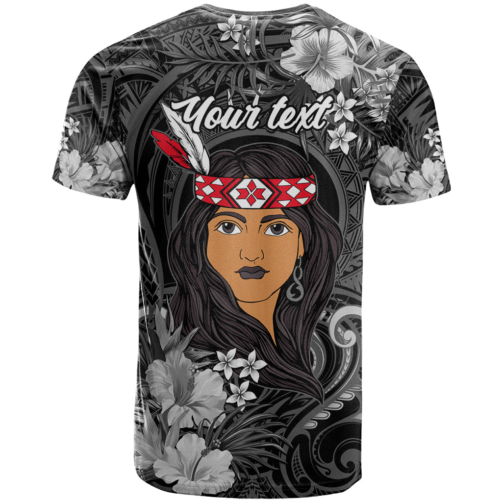 New Zealand Custom Women's Day T Shirt Maori Girl Feathers of Hope - Black LT9 - Vibe Hoodie Shop