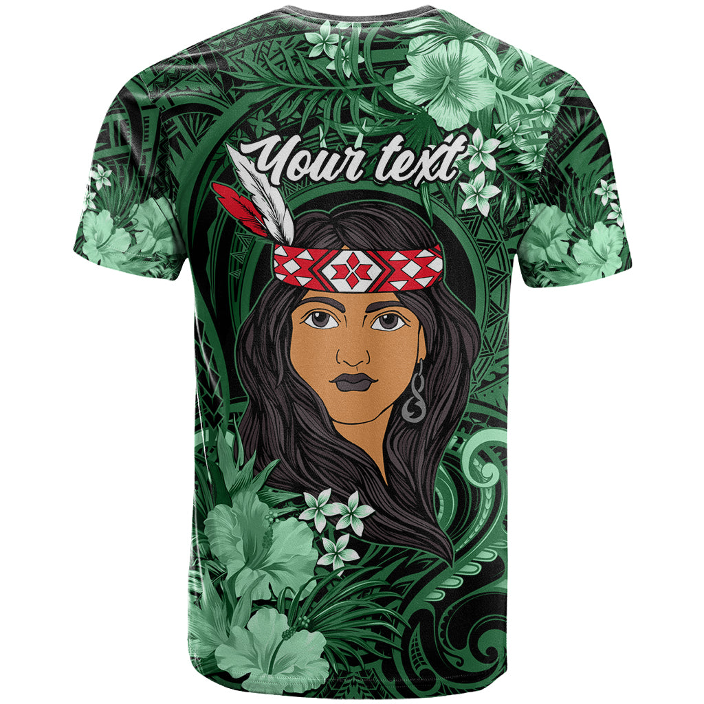 New Zealand Custom Women's Day T Shirt Maori Girl Feathers of Hope - Green LT9 - Vibe Hoodie Shop