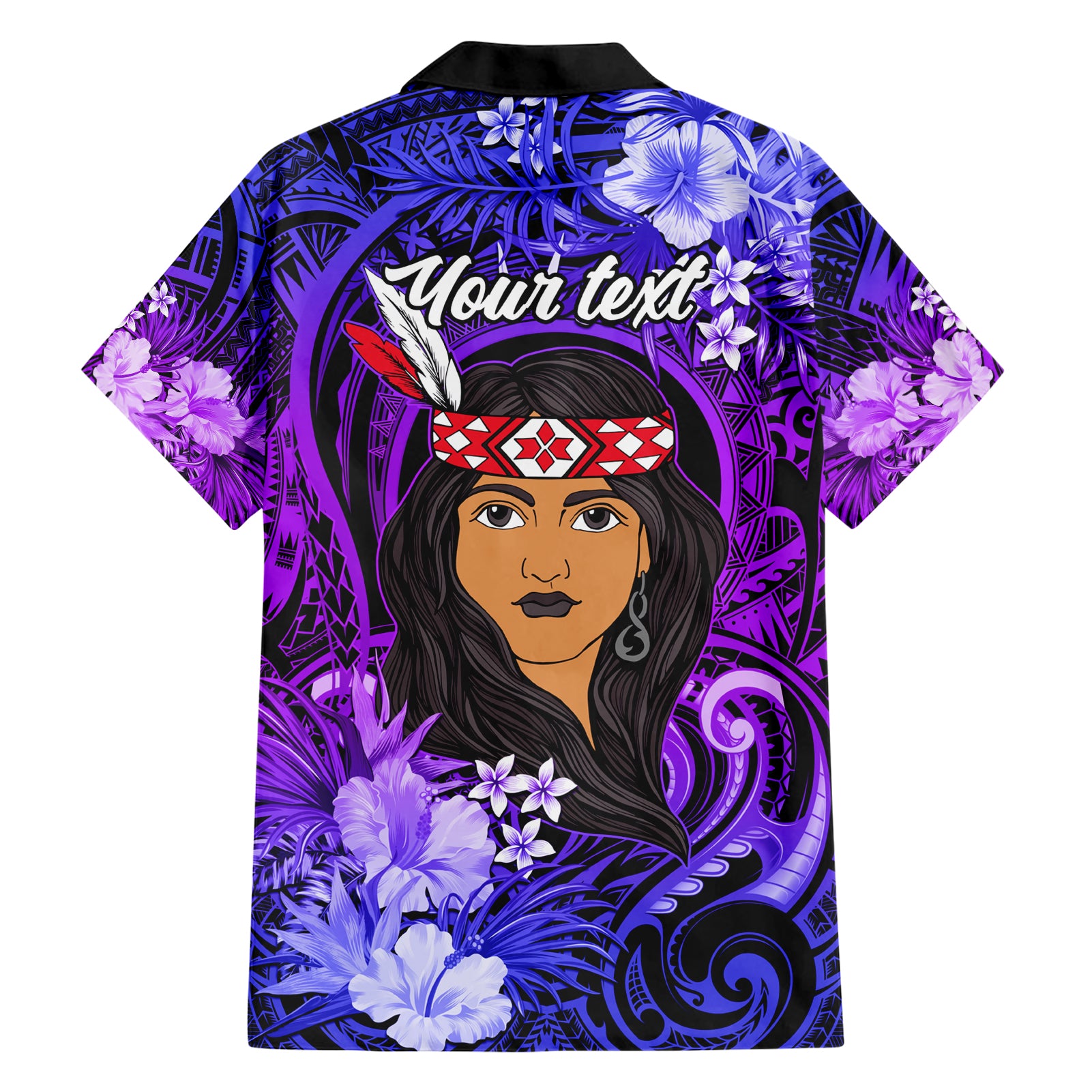 New Zealand Custom Women's Day Hawaiian Shirt Maori Girl Feathers of Hope - Purple - Vibe Hoodie Shop