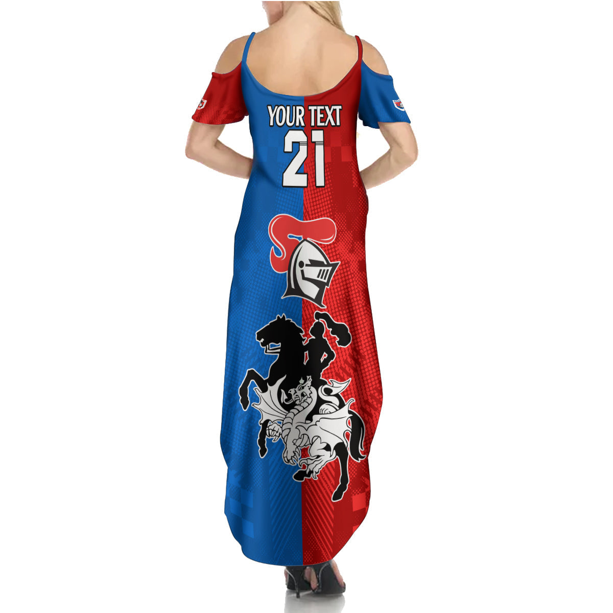 NRL Dragons and Knights Sporty Style Family Matching Summer Maxi Dress and Hawaiian Shirt