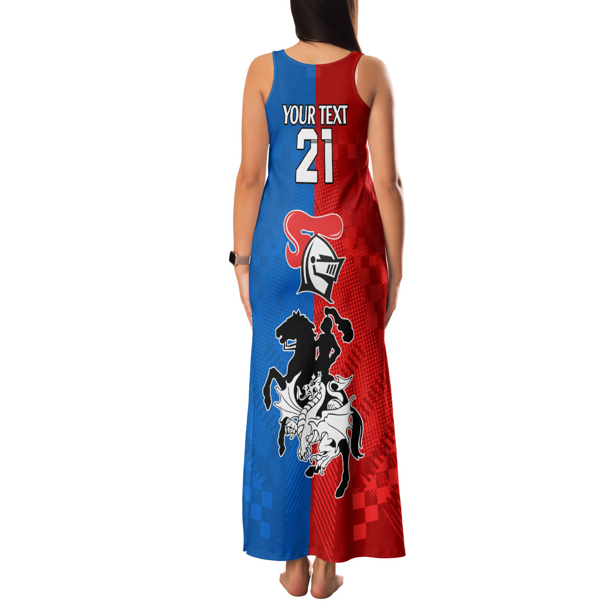 NRL Dragons and Knights Sporty Style Family Matching Tank Maxi Dress and Hawaiian Shirt