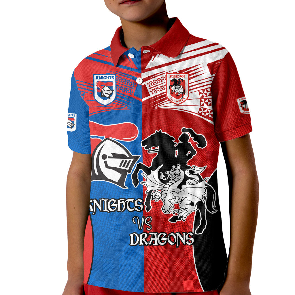 NRL Dragons and Knights Sporty Style Kid Polo Shirt