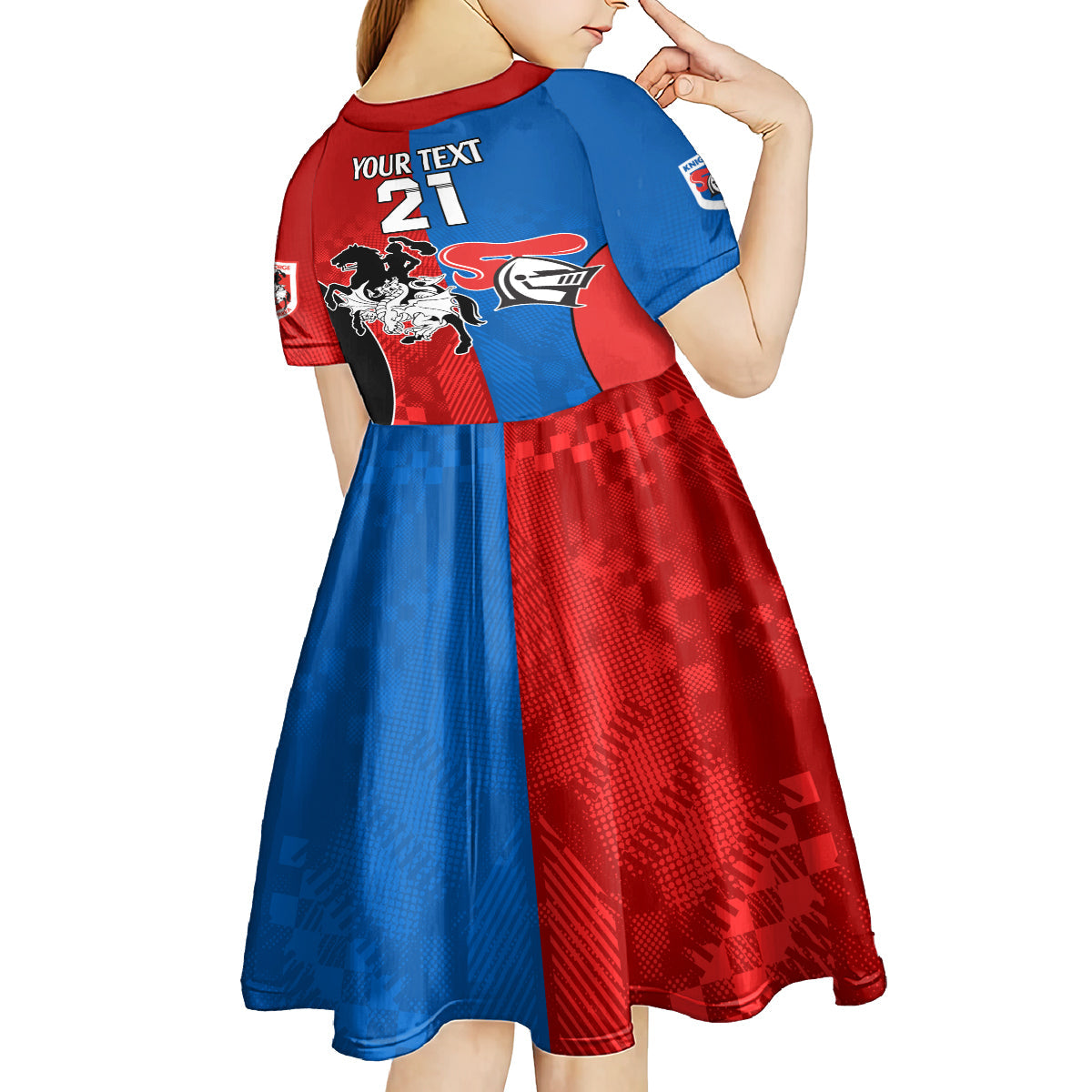 NRL Dragons and Knights Sporty Style Kid Short Sleeve Dress