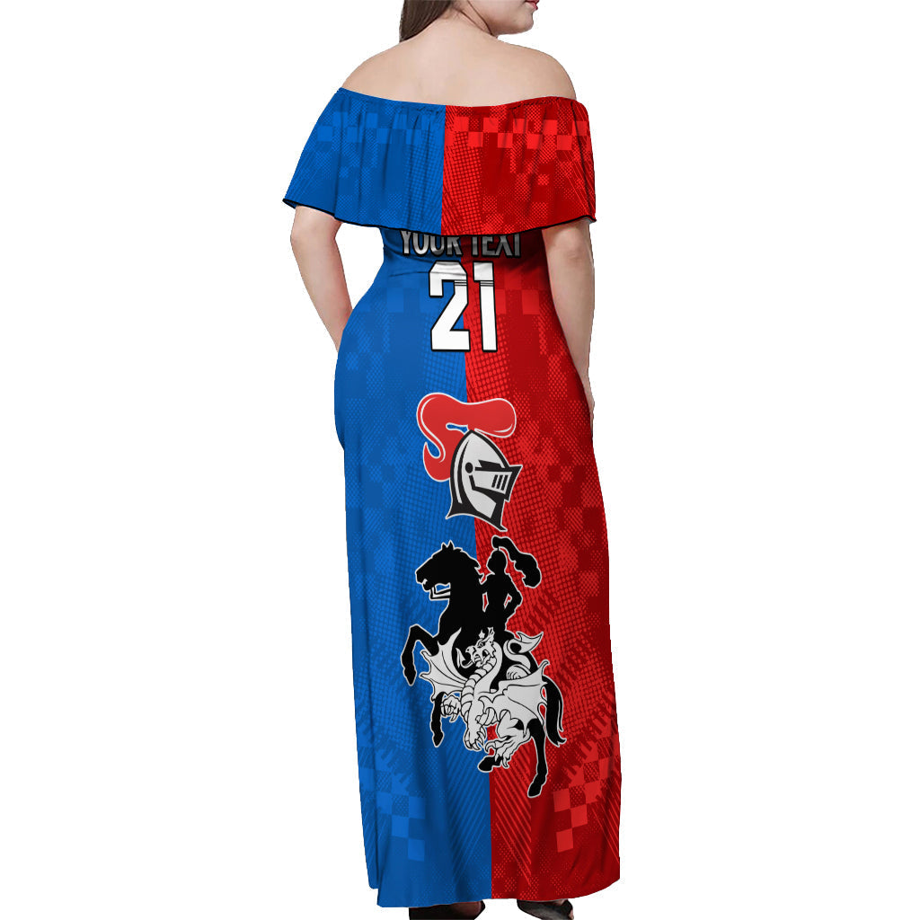 NRL Dragons and Knights Sporty Style Off Shoulder Maxi Dress