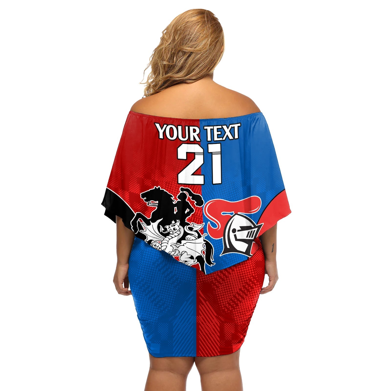 NRL Dragons and Knights Sporty Style Off Shoulder Short Dress