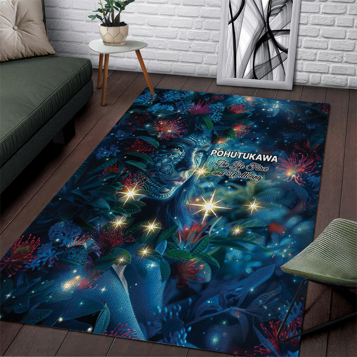 New Zealand Matariki Pohutukawa Area Rug Te Mauri te Ora - Vibe Hoodie Shop